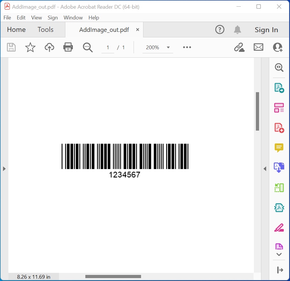 Create PDF Document and Add Barcode in C#.