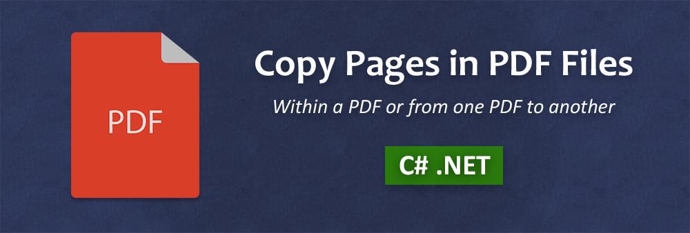 Copy Pages in PDF in CSharp