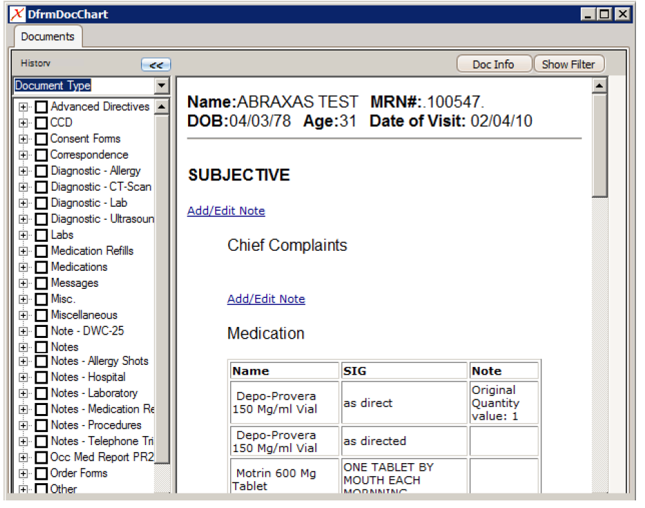 Abraxas Application interface image