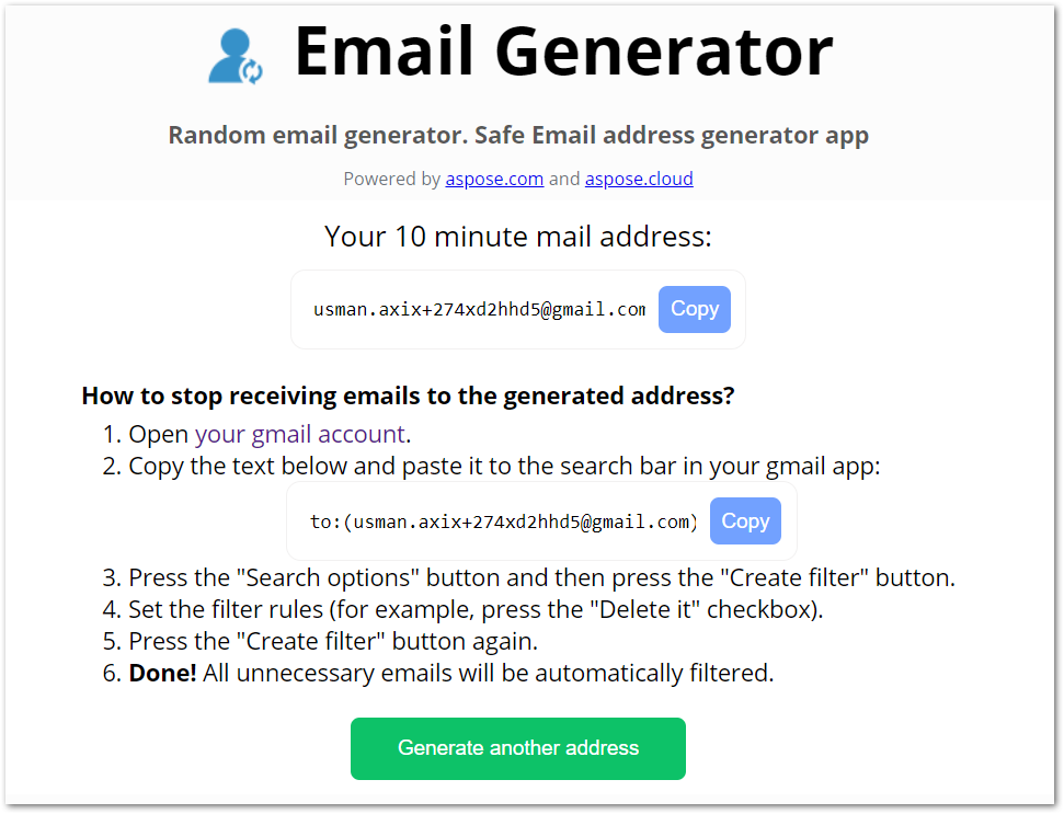 Utwórz fałszywy e-mail