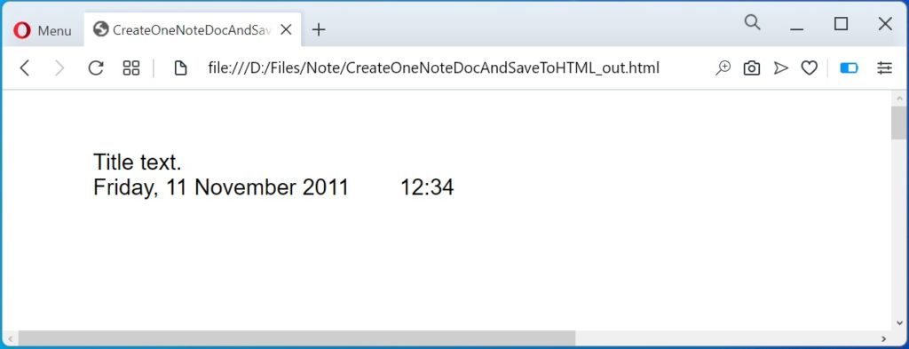 Criar documento do OneNote e converter em página da Web HTML usando C#