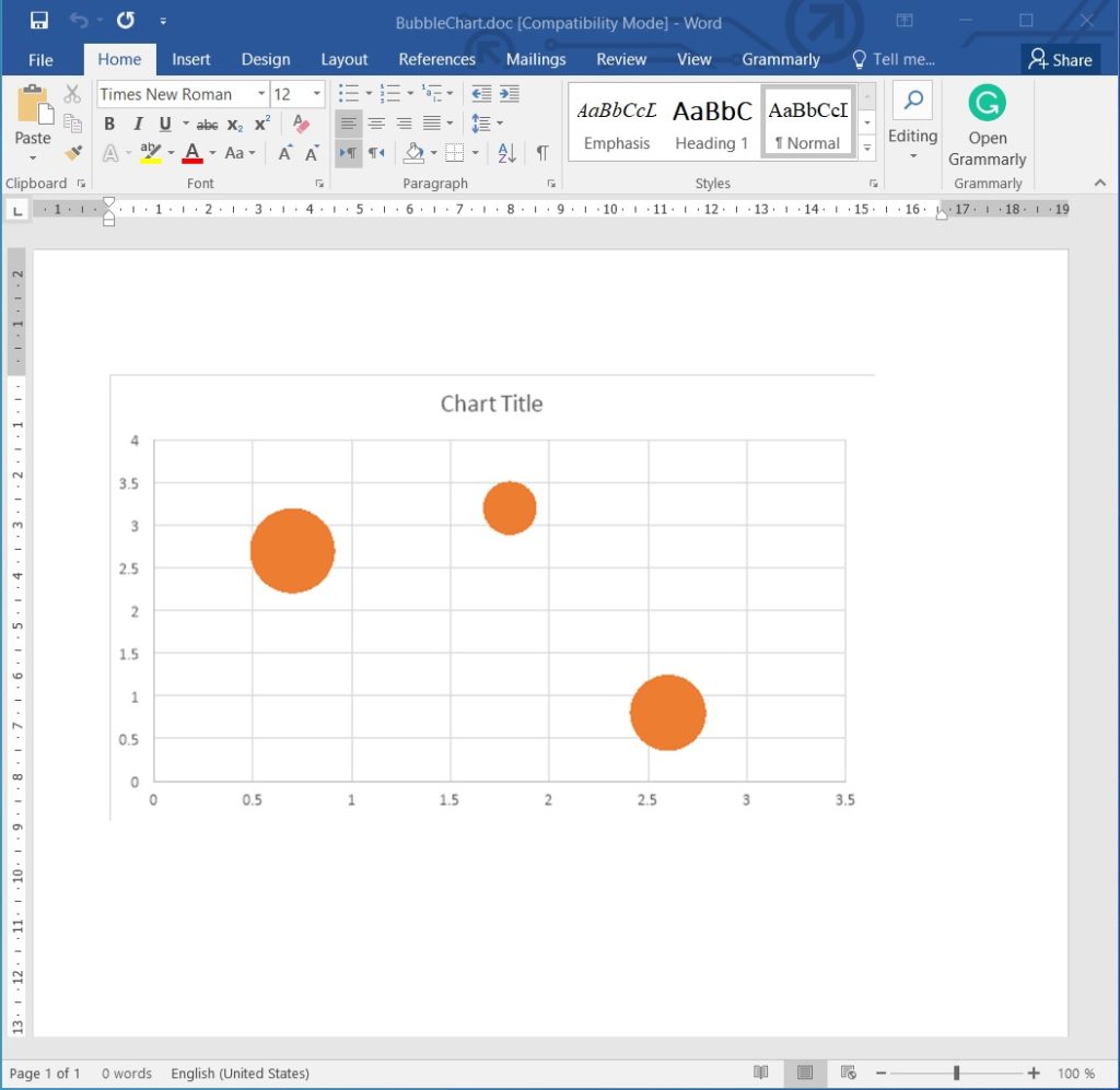 Insert Bubble Charts in Word Documents using Python.