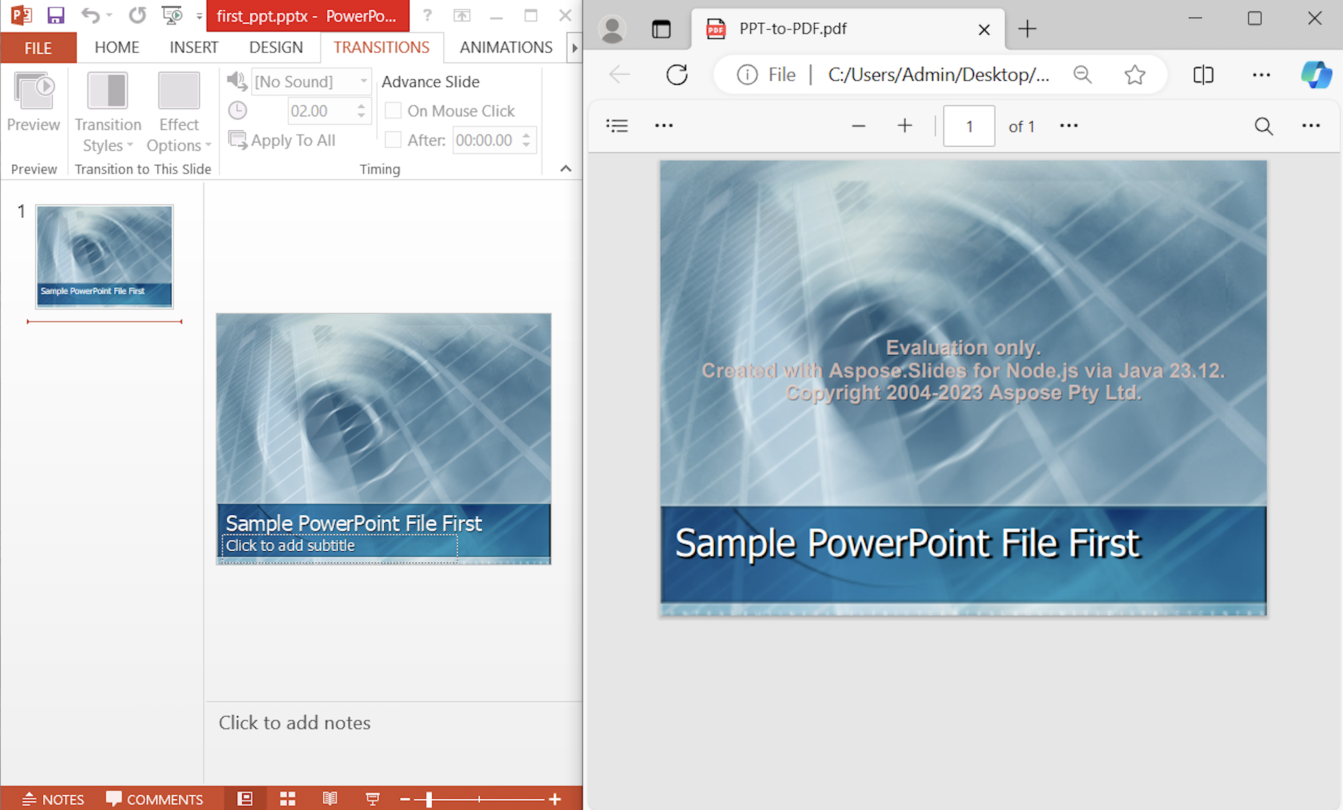 конвертер PowerPoint в PDF