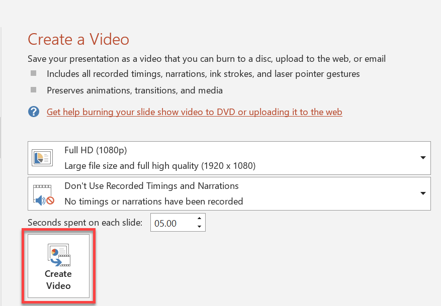 Create video in PowerPoint