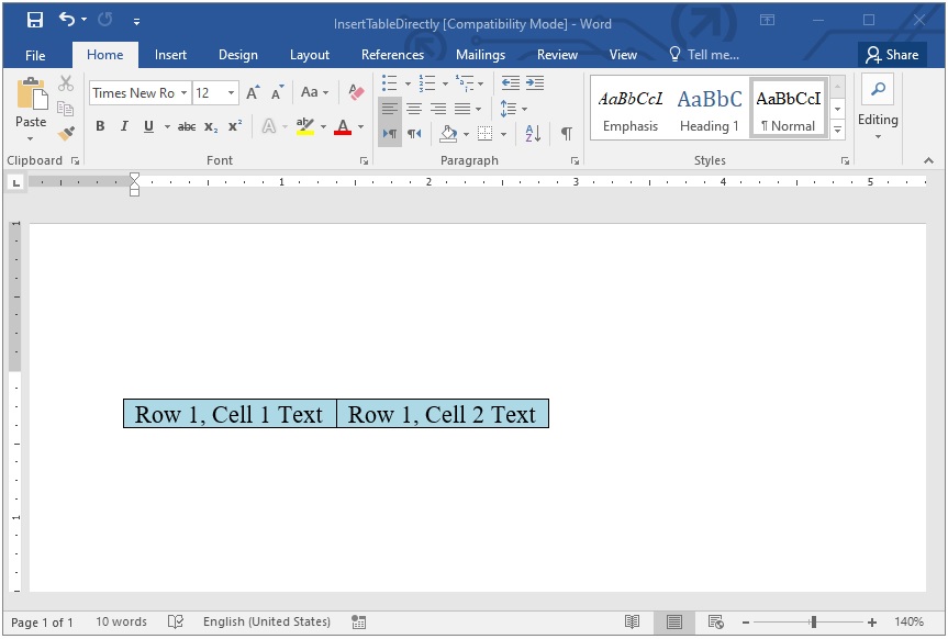 Skapa en tabell med Document Object Model (DOM)