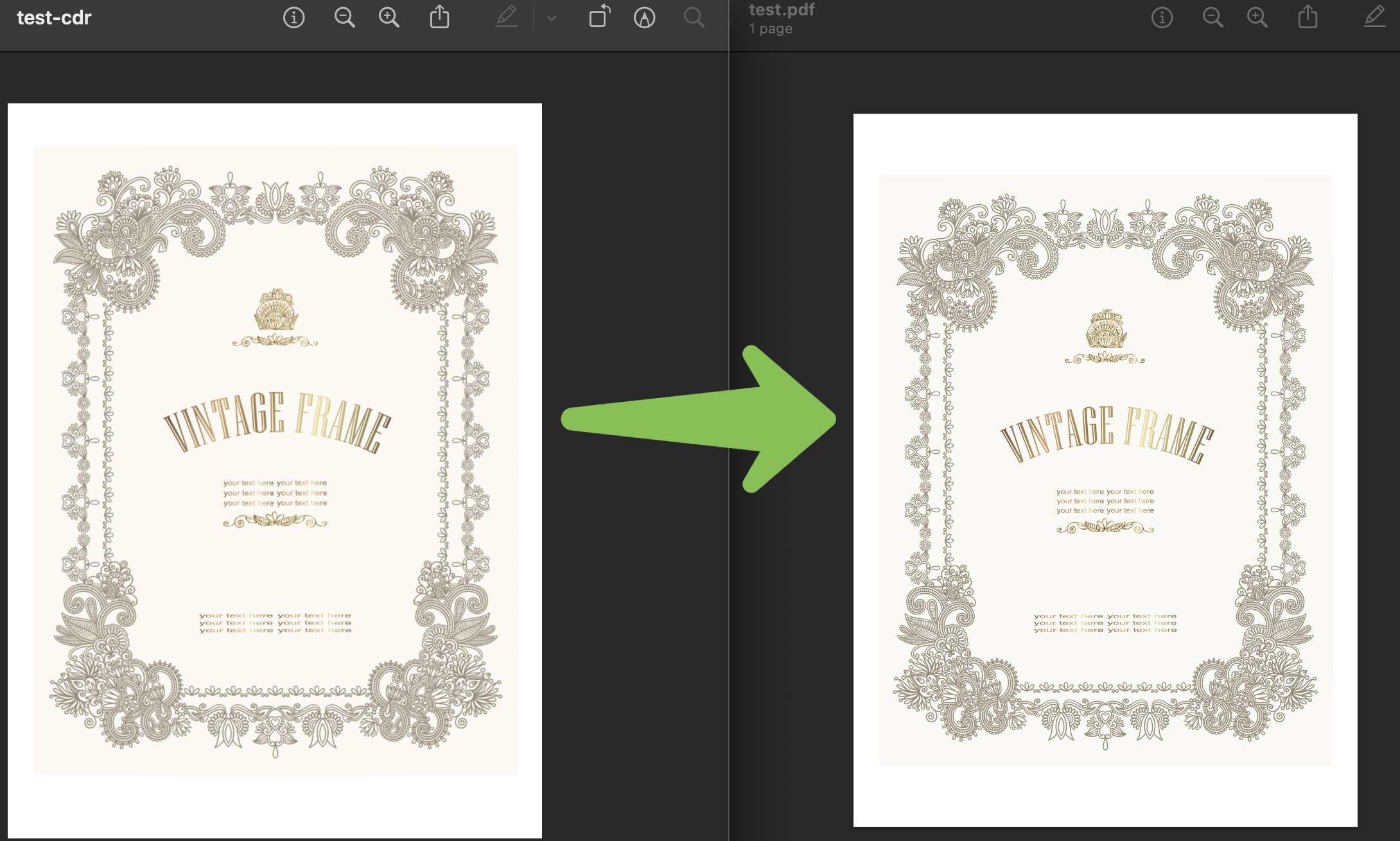 แปลง cdr เป็น pdf