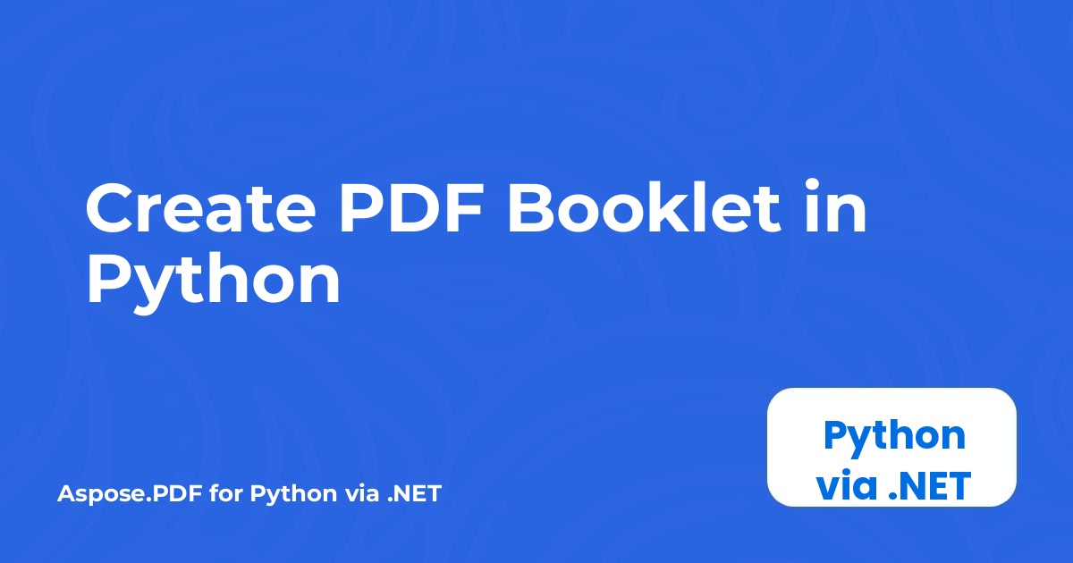สร้าง PDF Booklet ด้วย Python