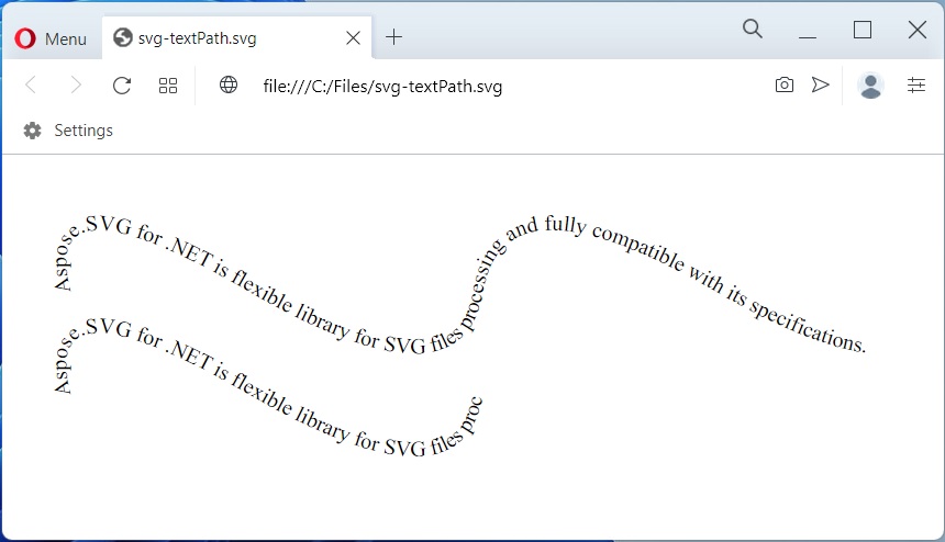 SVG-ข้อความพร้อมข้อความเส้นทางใน CSharp