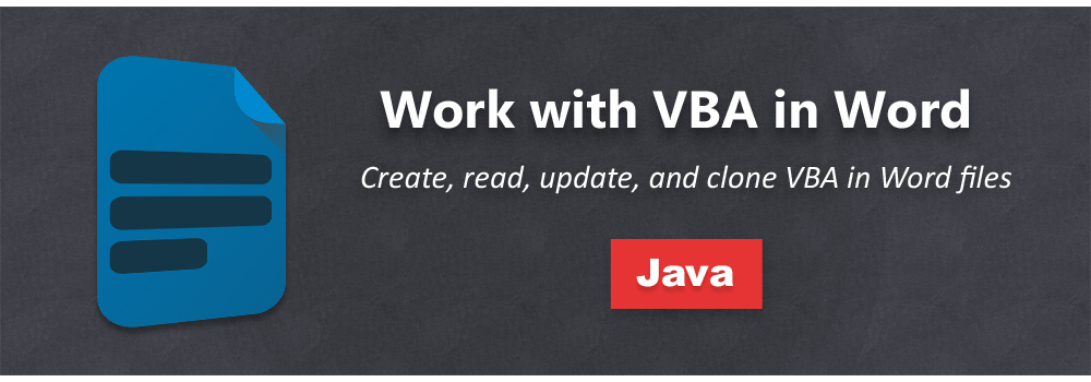 สร้างการอัปเดต VBA ใน Word Java