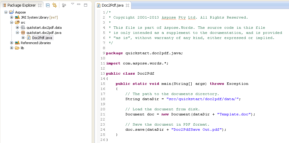 Java Code Examples in Eclipse 