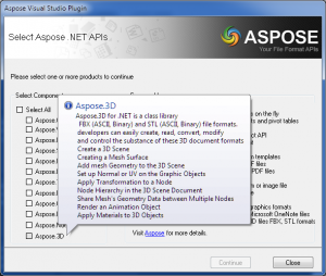 Aspose.3D for .NET API Examples using Aspose Visual Studio Plugin 2.2