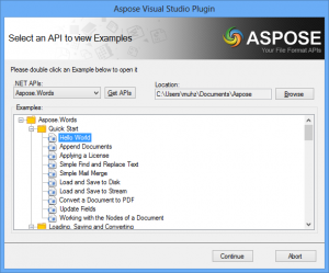 Aspose Visual Studio Plugin