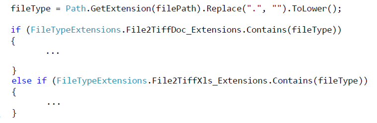 CodSnippet to determine the file extension