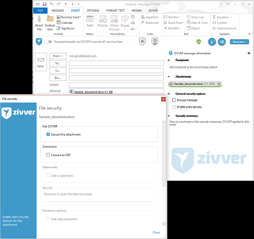Preview of ZIVVER to add documents