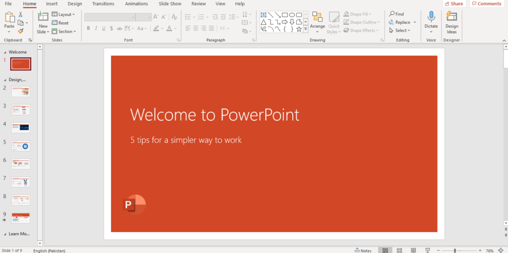 Birleştirilmiş PowerPoint sunum resmi