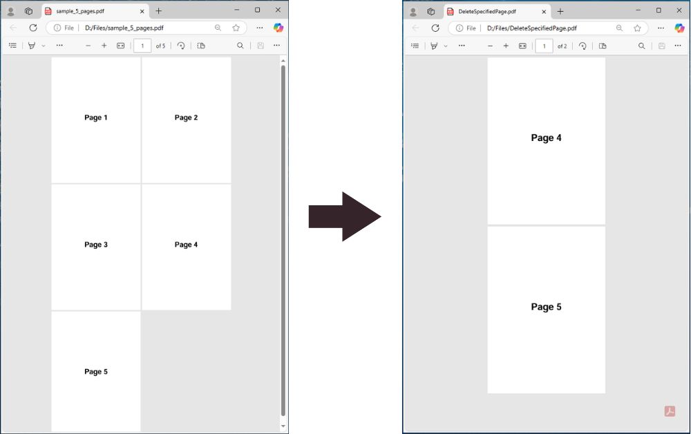 Xóa nhiều trang khỏi tài liệu PDF trong C#