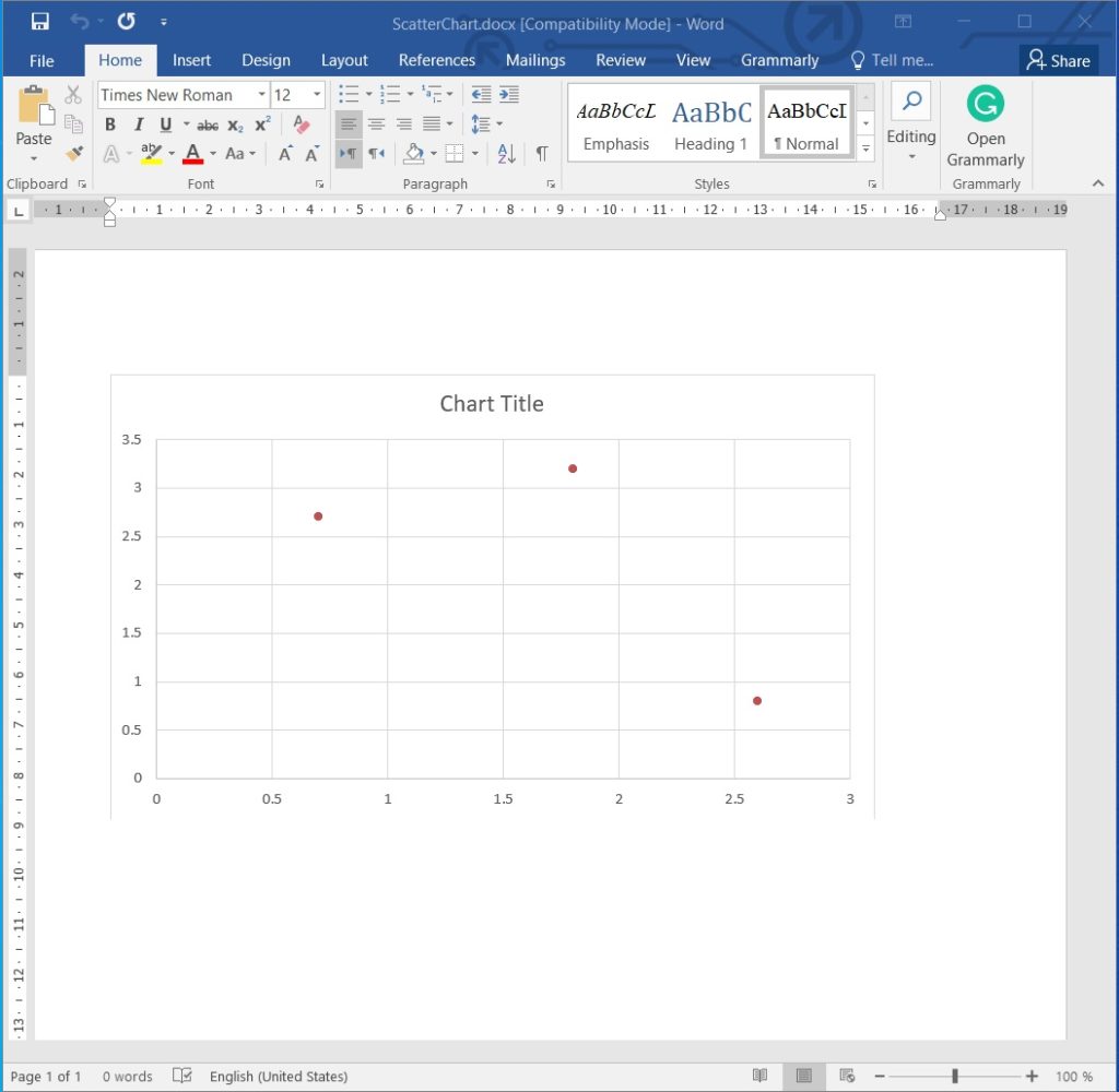Create Scatter Charts in Word Documents using Python.