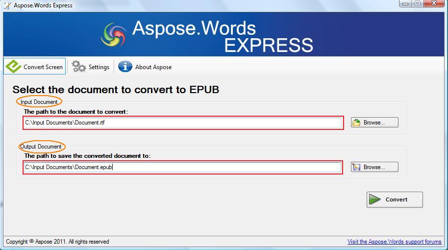 Convert Document to EPUB