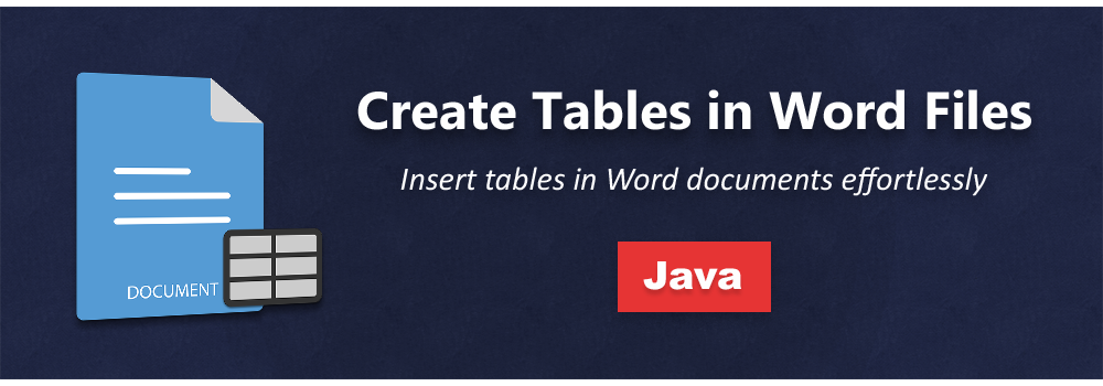 create tables in word documents using Java