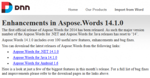 Aspose DNN Microsoft Word Imported Content