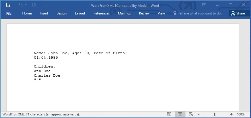 Generate Word Documents from Template using XML Data in Python