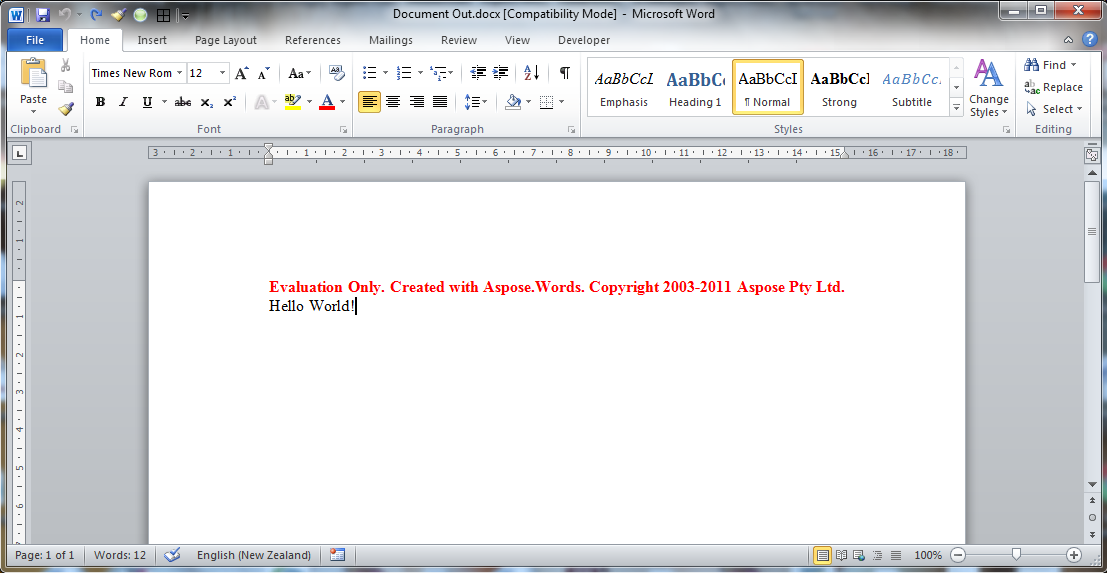 Create Word Document in Android App