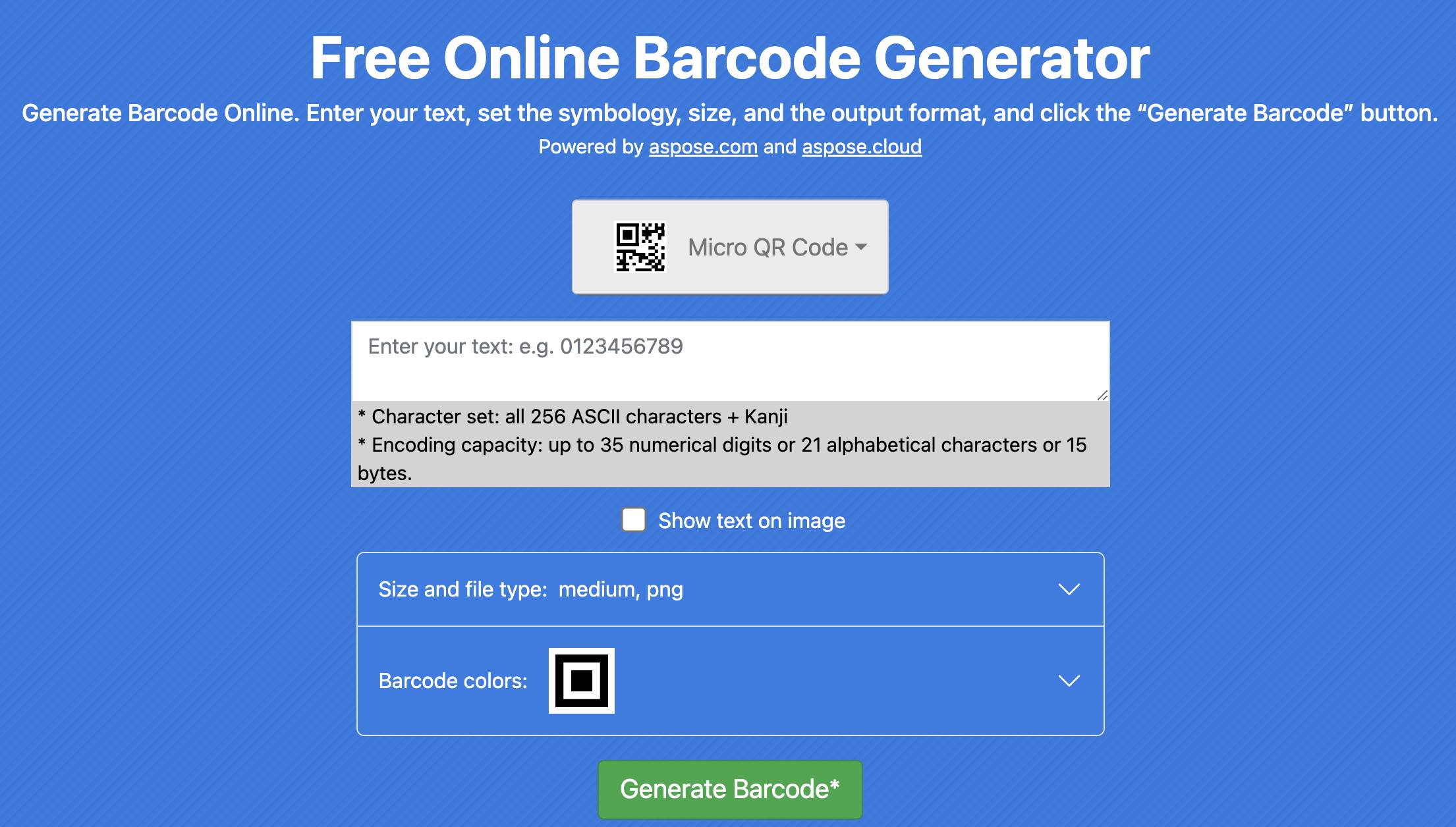 免费微型 QR 代码生成器