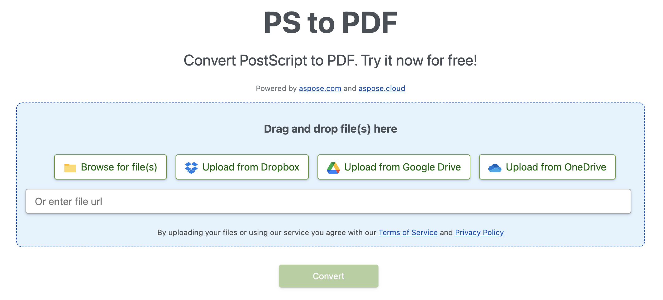 在线 PostScript 到 PDF 转换器